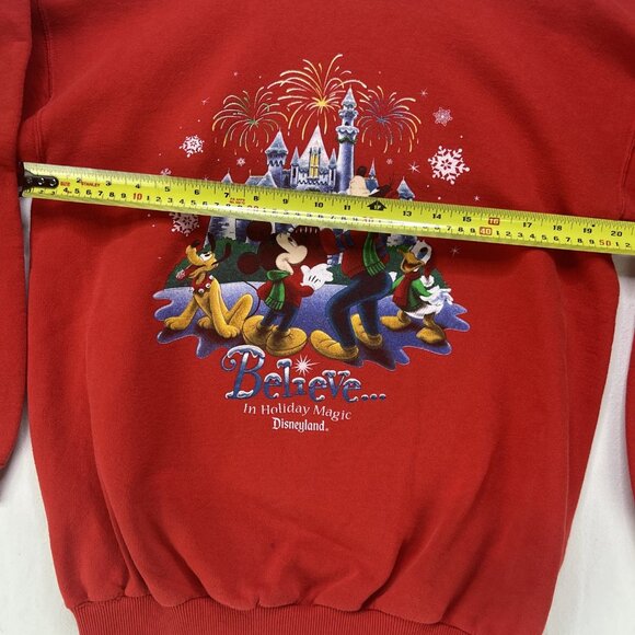 Vintage 90s Disneyland Holiday Christmas Sweater Size Medium Made In USA red - Picture 7 of 8